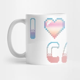 I Heart My Cat Classic Video Game Graphic Rainbow Pastel Gradient Mug